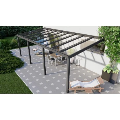Terrassenüberdachung Professional 700 Cm X 350 Cm Schwarz Struktur Glas 3 Terrassenüberdachung Professional 700 Cm X 350 Cm Schwarz Struktur Glas – Bild 3