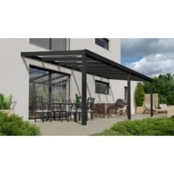Terrassenüberdachung Professional 700 Cm X 350 Cm Schwarz Struktur PC Klar -Vitavia Verkäufe 603656 11007300 3