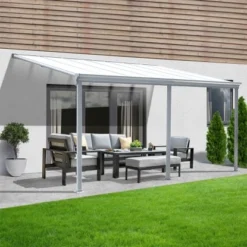 Home Deluxe Terrassenüberdachung Solis Alu 557 X 303 X 226 / 278 Cm Weiß