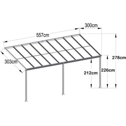 Home Deluxe Terrassenüberdachung Solis Alu 557 X 303 X 226 / 278 Cm Weiß 6 Home Deluxe Terrassenüberdachung Solis Alu 557 X 303 X 226 / 278 Cm Weiß – Bild 6