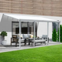 Home Deluxe Terrassenüberdachung Solis Alu 618 X 303 X 226 / 278 Cm Weiß