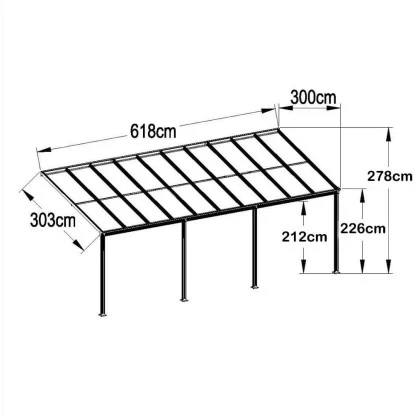 Home Deluxe Terrassenüberdachung Solis Alu 618 X 303 X 226 / 278 Cm Anthrazit 7 Home Deluxe Terrassenüberdachung Solis Alu 618 X 303 X 226 / 278 Cm Anthrazit – Bild 7