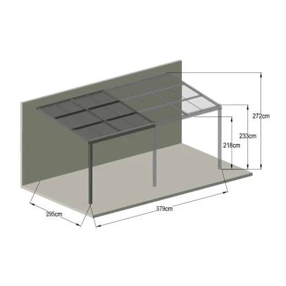 Home Deluxe Terrassenüberdachung Solis Deluxe 579 X 295 X 233/272 Cm Anthrazit 3 Home Deluxe Terrassenüberdachung Solis Deluxe 579 X 295 X 233/272 Cm Anthrazit – Bild 3