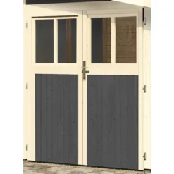 Karibu Zusatztür Für Holz-Gartenhaus Kristiansund Inkl. Beschläge Terragrau