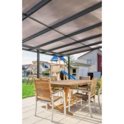 Gutta Terrassendach Premium Anthrazit Stegplatten PC SO Bronze 10.140 X 3.060 Mm