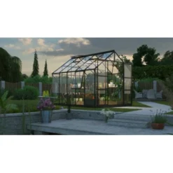 Gewächshauses Vitavia Jupiter 8300 ESG 3mm Schwarz Set Mit Vier Dachfenstern