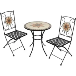 Balkonset Honobia 3-teilig Stahl Mosaik