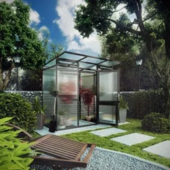 KGT Gewächshaus Linea I HKP 10 Mm Anthrazitgrau -Vitavia Verkäufe 71 linea anthrazit offen 3