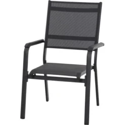 Siena Garden Stapelsessel Tesoro Alu Zerlegt 68 Cm X 62,5 Cm X 98 Cm Anthrazit