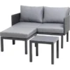 Siena Garden Lounge-Set Cosmo 3-tlg. Alu Grau Inkl. Kissen