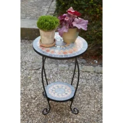 Siena Garden Blumenständer Prato Eisen 41 Cm X 41 Cm X 59 Cm Schwarz Mosaik -Vitavia Verkäufe 720914 1346 10
