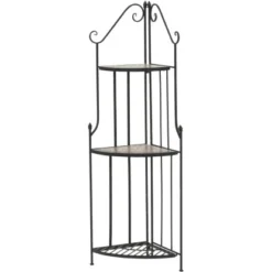 Siena Garden Eckregal Prato Eisen 63 Cm X 29 Cm X 142 Cm Schwarz Mosaik