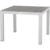 Siena Garden Dining-Tisch Silva Alu 100 Cm X 100 Cm Weiß-Grau Matt/Washed Grey
