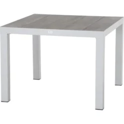 Siena Garden Dining-Tisch Silva Alu 100 Cm X 100 Cm Weiß-Grau Matt/Washed Grey