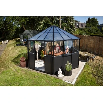 Gewächshaus Vitavia Hera Life 9000 Sicherheitsglas/ Hohlkammerplatten Schwarz 2 Gewächshaus Vitavia Hera Life 9000 Sicherheitsglas/ Hohlkammerplatten Schwarz – Bild 2