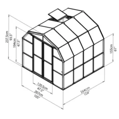 Rion Kunststoff-Gewächshaus Grand Gardener 44 267 Cm X 264 Cm -Vitavia Verkäufe 741 ri08400 grandgard44 16