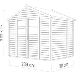 Bertilo Gartenhaus Visby 3 Natur 181 Cm X 239 Cm FSC® -Vitavia Verkäufe 74268600244 11021300 VM 01