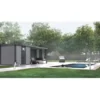 Wolff Finnhaus Metall-Gartenhaus Eleganto 2424 Lounge Rechts Lichtgrau 522x238 C