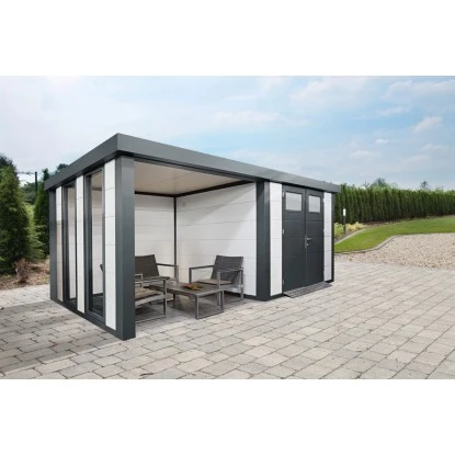 Wolff Finhaus Metall-Gartenhaus Eleganto 2724 Lounge Links Weiß 552 X 238 Cm 2 Wolff Finhaus Metall-Gartenhaus Eleganto 2724 Lounge Links Weiß 552 X 238 Cm – Bild 2