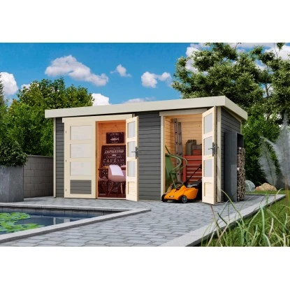 Wolff Finnhaus Holz-Gartenhaus Zeeland Titangrau BxT: 400 Cm X 242 Cm 2 Wolff Finnhaus Holz-Gartenhaus Zeeland Titangrau BxT: 400 Cm X 242 Cm – Bild 2