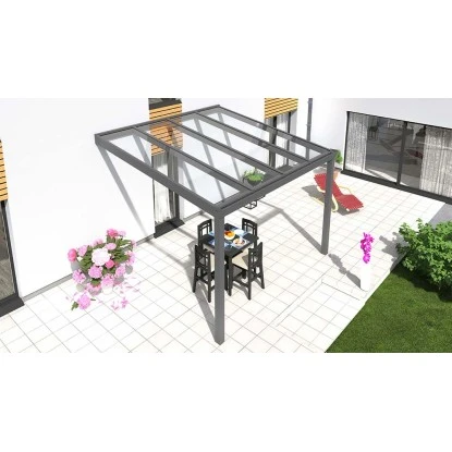 Terrassenüberdachung Legend Edition 3 M X 3 M Anthrazit Struktur Glas 2 Terrassenüberdachung Legend Edition 3 M X 3 M Anthrazit Struktur Glas – Bild 2