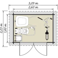 Kiehn-Holz Holz-Gartenhaus KH 19-005 Unberührt 260 Cm X 180 Cm -Vitavia Verkäufe 753714 4339 3