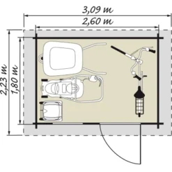 Kiehn-Holz Holz-Gartenhaus KH 19-006 Unberührt 260 Cm X 180 Cm -Vitavia Verkäufe 753715 4339 3