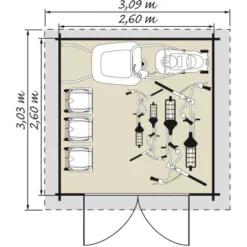 Kiehn-Holz Holz-Gartenhaus KH 19-007 Unberührt 260 Cm X 260 Cm -Vitavia Verkäufe 753716 4339 3