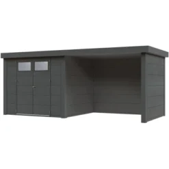 Wolff Finnhaus Metall-Gerätehaus Eleganto Granitgrau 13,1 M²