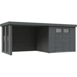 Wolff Finnhaus Metall-Gerätehaus Eleganto Granitgrau 13,9 M²