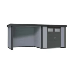 Wolff Finnhaus Metall-Gerätehaus Eleganto Lichtgrau 13,9 M²