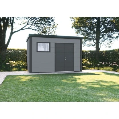 Wolff Finnhaus Metall-Gerätehaus Eleganto Lichtgrau 11,6 M² 2 Wolff Finnhaus Metall-Gerätehaus Eleganto Lichtgrau 11,6 M² – Bild 2