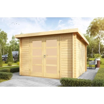 Wolff Finnhaus Holz-Gartenhaus Pulti 34-B Natur Milchglas BxT: 300 Cm X 240 Cm 2 Wolff Finnhaus Holz-Gartenhaus Pulti 34-B Natur Milchglas BxT: 300 Cm X 240 Cm – Bild 2