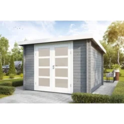 Wolff Finnhaus Holz-Gartenhaus Pulti 34-C Natur Milchglas BxT: 300 Cm X 300 Cm