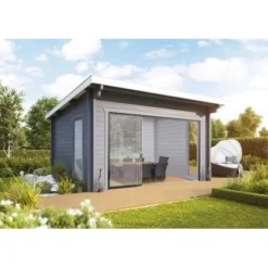 Wolff Finnhaus Holz-Gartenhaus Trondheim 70 D Grau BxT: 450 Cm X 360 Cm