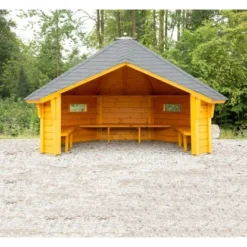Wolff Finnhaus Holz-Gartenhaus Wetterschutzhütte BxT: 393 Cm X 325 Cm