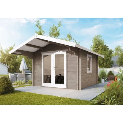 Wolff Finnhaus Holz-Gartenhaus Bergen 44-A Hellgrau 360 Cm X 236 Cm 1 Wolff Finnhaus Holz-Gartenhaus Bergen 44-A Hellgrau 360 Cm X 236 Cm
