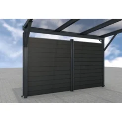 Gutta Rückwand Carport Premium Anthrazit WPC Dielen Dunkelgrau