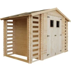 Timbela Gartenhaus Holz Mit 2 Brennholzregalen M391 5,47m² Ohne Boden -Vitavia Verkäufe 7952635 11023400 M391 S 02