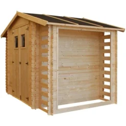Timbela Gartenhaus Holz Mit 2 Brennholzregalen M391 5,47m² Ohne Boden -Vitavia Verkäufe 7952635 11023400 M391 S 03