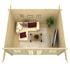 Skan Holz Holz-Gartenhaus Davos 1 Natur 380 Cm X 300 Cm -Vitavia Verkäufe 7 2622 Gartenhaus 3 610501