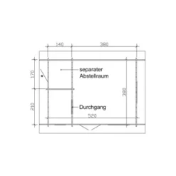 Skan Holz-Gartenhaus Esbjerg 1 B X T 380 Cm X 520 Cm -Vitavia Verkäufe 7 2622 Gartenhaus 5 606108