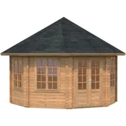 Palmako Holz-Pavillon Hanna Braun Tauchgrundiert BxT: 421 Cm X 421 Cm