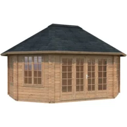 Palmako Holz-Pavillon Hanna Braun Tauchgrundiert BxT: 571 Cm X 421 Cm