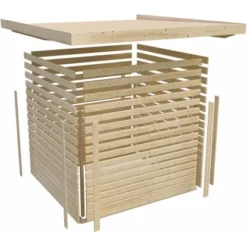 Karibu Holz-Gartenhaus Vilsbiburg Terragrau Flachdach Lackiert 209 Cm X 213 Cm -Vitavia Verkäufe 805901 09