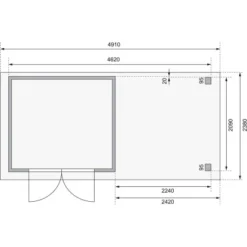 Karibu Holz-Gartenhaus Boras Terragrau Flachdach Lackiert 238 Cm X 213 Cm -Vitavia Verkäufe 813328 08