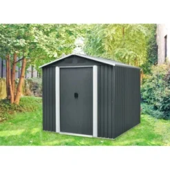 Pergart Metall-Gerätehaus Dresden Grau-Creme 3,66 M²