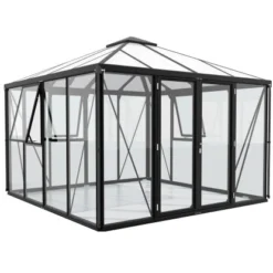 Vitavia Gewächshaus Fortuna - Jack Roof Schwarz ESG/HKP 317 X 321,5 X 264,5 Cm 7 Vitavia Gewächshaus Fortuna - Jack Roof Schwarz ESG/HKP 317 X 321,5 X 264,5 Cm -Vitavia Verkäufe 820836 2298 4