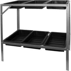 Ubbink Nature Anzuchttisch Inkl. 6 Kunststoff-Trays Auf 2 Etagen 77 X 77 X 40 Cm