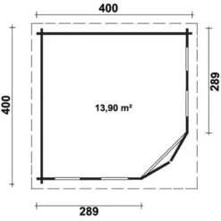 Alpholz Holz-Gartenhaus Spitzdach Druckimprägniert 425 Cm X 425 Cm -Vitavia Verkäufe 832523 11003400 RD803 1 3